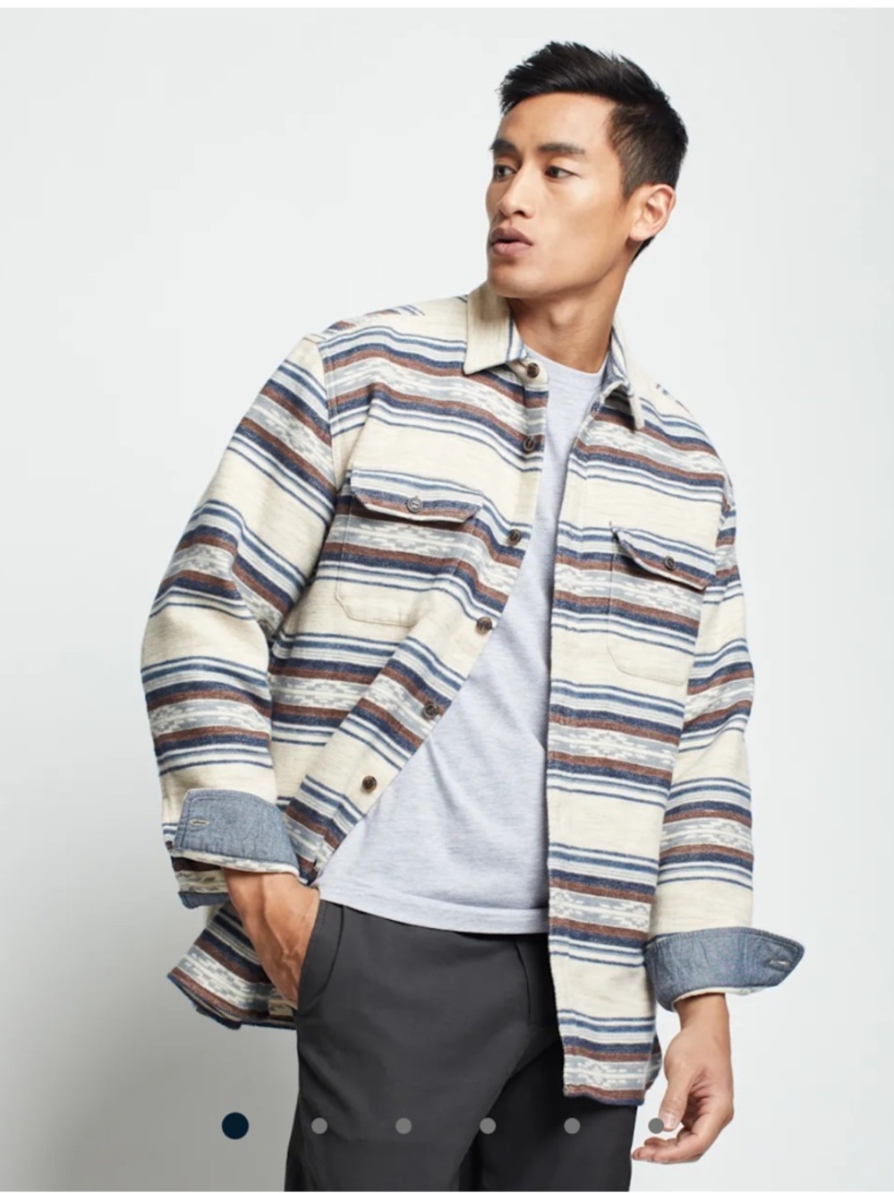 Pendleton driftwood shirt tan Saltillo stripe
